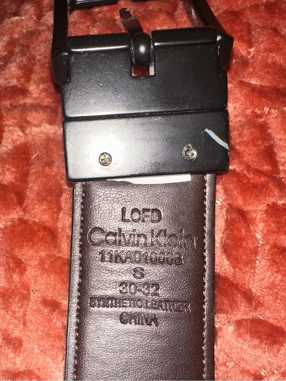 Calvin Klein Black Leather Men's Belt with Branded Metal Accent